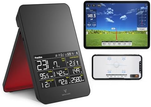 SC4 PRO Golf Launch Monitor & 3D Driving Range Simulator Indoor and Outdoor Use Portable Golf Swing Analyzer Home Tracker with Built-in Screen