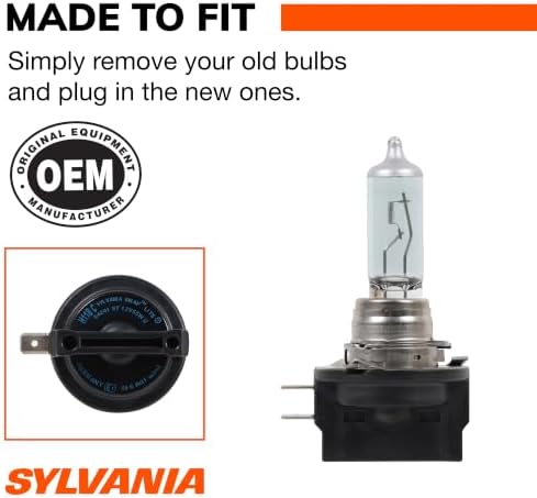 SYLVANIA - H11B SilverStar - High Performance Halogen Headlight Bulb, High Beam, Low Beam and Fog Replacement Bulb