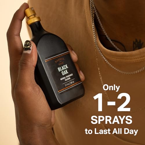 Barrel & Oak Essential Oil Based Cologne for Men, Bourbon Cedar, 2.7 oz | Long-Lasting Men's Cologne, Day & Night Fragrance, Paraben & SLS Free, Gifs forMen