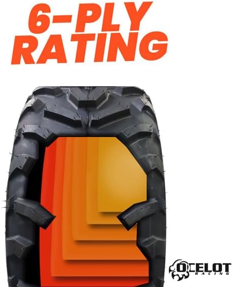 P367 22x9-10 ATV UTV All-Terrain Tire with 6-ply Construction, OEM Style Tread, Wide Footprint for Mud and Soft Dirt