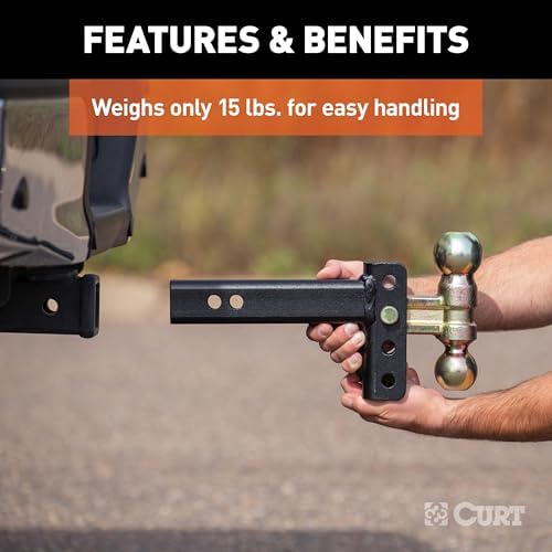 Slim Adjustable Channel Mount with Dual Ball (2" Shank, 10K, 3-3/4" Drop)