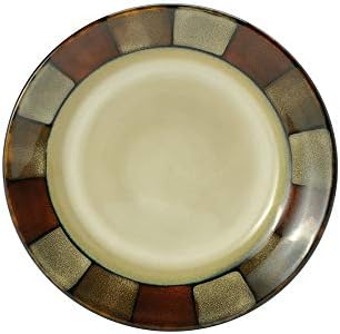 Pfaltzgraff Taos 16-Piece Stoneware Dinnerware Set, Service for 4,Beige/Olive