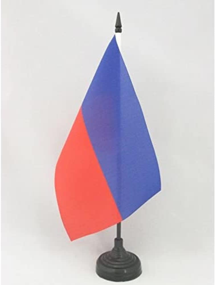 AZ FLAG Nicaragua Table Flag 4x6 in 100D Polyester Plastic Base | Indoor use Nicaraguan 15x10 cm desk flag stitched finish with reinforced edges with plastic pole