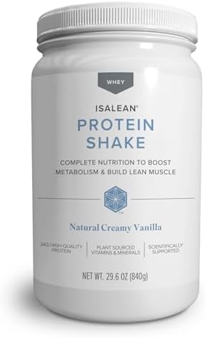 IsaLean Protein Shake - Complete Nutrition for Maintaining Healthy Weight & Lean Muscle Growth Enhanced with MCT Oil - 24 Vitamins & Minerals - 28.1 oz - 14 Meal Canister - Creamy Chocolate