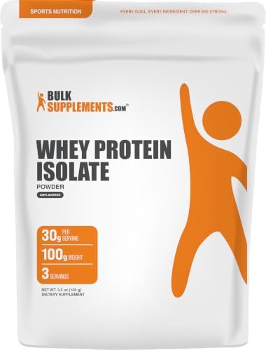 BulkSupplements.com Whey Protein Isolate Powder - Unflavored Whey Protein Powder, Nutritional Supplement - Gluten Free, 30g per Serving, 1kg (2.2 lbs) (Pack of 1)