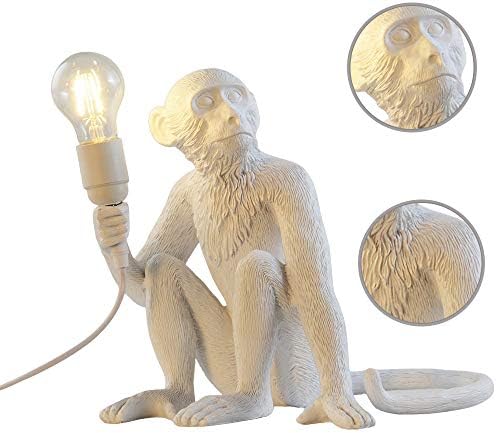 Golden Monkey Table Lamp, LongTN LED Resin Sitting Monkey Lighting