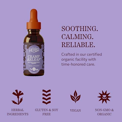 Herbs Etc. Cramp ReLeaf (Menstrual) Classic Liquid Extract - Cycle Support Supplement that Soothes Cramps - Black Haw
