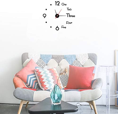 10-20 Inch DIY Wall Clock 3D Frameless Silent Non Ticking