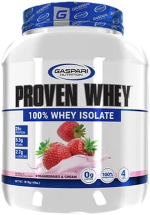 Gaspari Nutrition Proven Whey, 100% Hydrolyzed Whey Isolate, High Protein, Lactose Free, Low Carbohydrate and Low Sugar (Vanilla Ice Cream, 2 Pound (Pack of 1)