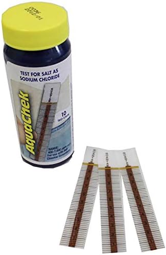 AquaChek Salt Test Strip Titrators for Pools - Salt Water Pool Test Strips for Sodium Chloride - Quick and Accurate Results - Professional Water Quality Testing Kit (10 Strips)