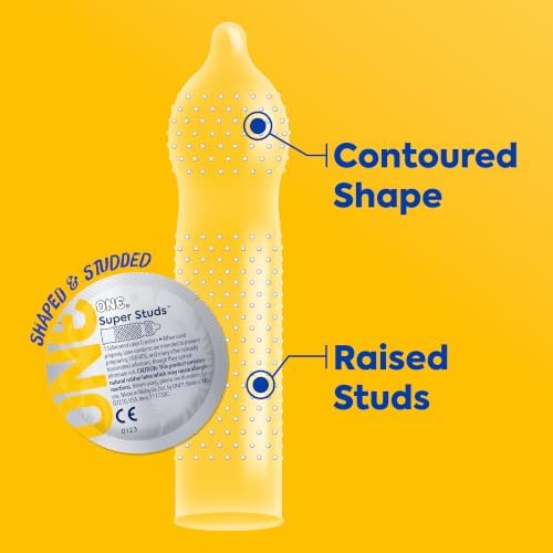 ONE® Condoms Super Studs | Studded Condoms, Textured Condoms, Latex Condoms 12 Pack