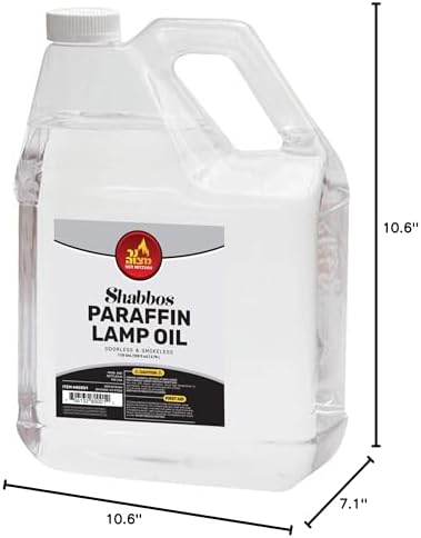 1 Gallon Paraffin Lamp Oil - Clear Smokeless, Odorless, Clean Burning Fuel for Indoor and Outdoor Use - Shabbos Lamp Oil, by Ner Mitzvah