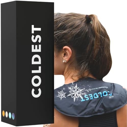 Coldest Neck Shoulder Ice Pack for Injuries Reusable Gel Cold Pack Wrap for Upper Back Pain Relief Cold Compress Therapy for Swelling, Bruises