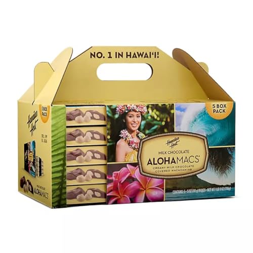 Hawaiian Host Aloha Macs Milk Chocolate Macadamia Nuts (6 ounce box, 12 pieces) (1 Box)