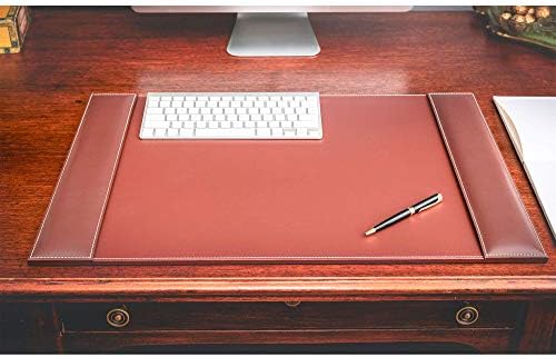 Dacasso Rustic Brown Desk Pad with Side-Rails, 25.5 by 17.25-Inch