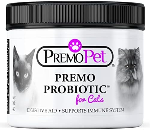 PROBIOTIC for Cats – 120 Servings - Premo Pet – Digestive Aid Plus Prebiotics - Best for Diarrhea, Vomiting, Gas