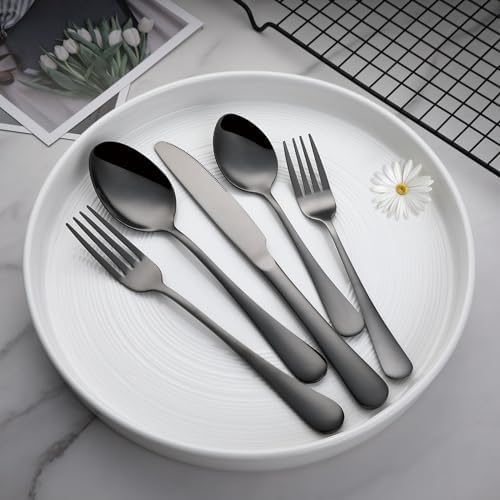 VANDBAO Rainbow Flatware Cutlery Silverware Set 20 Pieces, Stainless Steel Colorful Utensils, Tableware Set Service for 4, Include Knife/Fork/Spoon