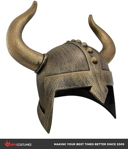 Nicky Bigs Novelties Viking Helmet with Horns, Bronze Costume Accessory