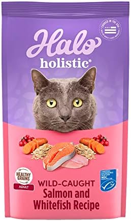 Halo Natural Dry Cat Food, Wild Salmon & Whitefish Recipe, 3-Pound Bag