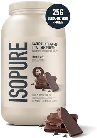 Isopure Low Carb 100% Pure Whey Isolate Protein Powder, Lactose Free, Gluten Free, with Vitamins, Vanilla, 25g Protein Per Serving, 3 Lbs, 43 Servings (Packaging May Vary) | 25g Protein Per Serving, 100% Whey Protein Isolate, Lactose Free, Gluten Free, w…