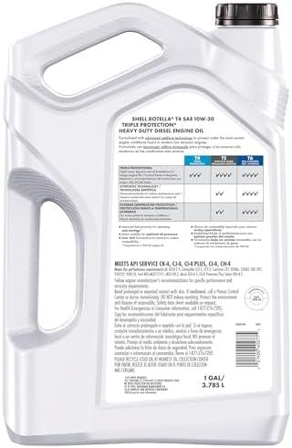 Shell Rotella T4 Triple Protection 10W-30 Diesel Engine Oil, 1 Gallon