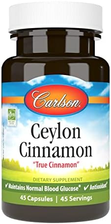 Carlson Ceylon Cinnamon, Cinnamon Supplements, 500 mg, 180 Capsules