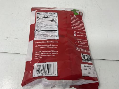 Red Bird Bag Peppermint Candy Puffs 4 oz