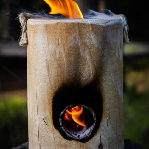 The Original OneLogFire (6) Pack | Swedish Fire Log | Swedish Torch | One Log Campfire | for Outdoor Firepit | Campfire | Bonfires | Fireplace