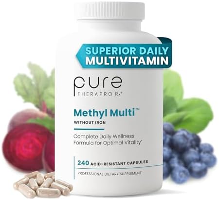 Pure Therapro Rx Methyl Multi Without Iron, Multivitamin, 240 Capsules | Includes Methyl B12 & Methylfolate, For Men & Women, Made in USA, 4-Month Supply