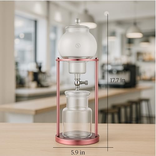 NISPIRA Luxury Ice Cold Brew Dripper Coffee Maker in Stainless steel, 600 ml Copper
