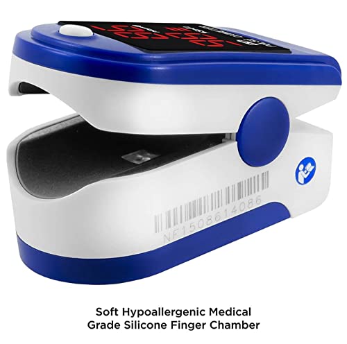 ® FL400 Pulse Oximeter Fingertip with Carrying Case, Batteries, Lanyard, and Warranty (Blue)