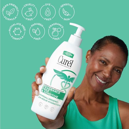 Curel Fragrance Free Comforting Body Lotion, Body and Hand Moisturizer for Dry, Sensitive Skin, 13 Ounce, with Advanced Ceramide Complex, Repairs Moisture Barrier | Non-Greasy Formula, Ceramide Moisturizer, Relieves Itchy Irritated Skin, Fragrance Free,…