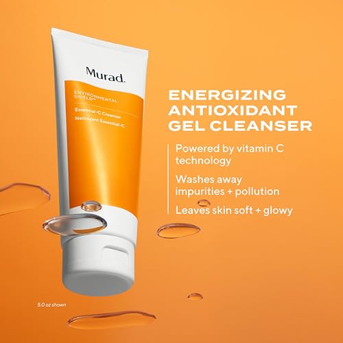 Murad Essential-C Facial Cleanser - Vitamin C | Gentle foaming gel face wash with Vitamin C, Vitamin E, Vitamin A, Allantoin & Panthenol cleanses, nourishes and hydrates