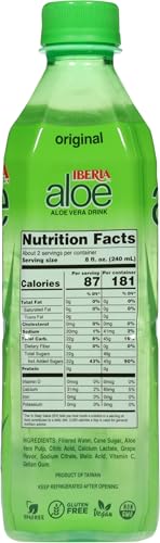 Iberia Aloe Vera Juice Drink, Pineapple, 16.9 Fl Oz (Pack of 24)
