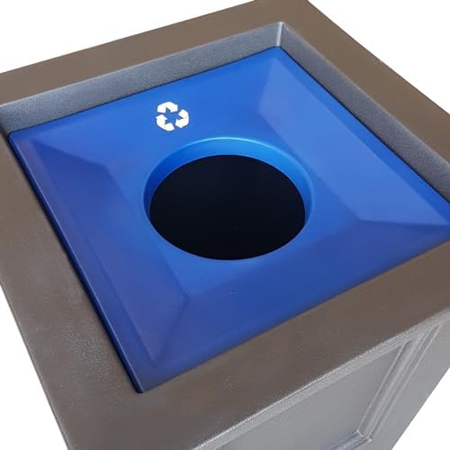 Mayne Fairfield 40in Tall Square Waste Bin with Liner, Espresso | Fade resistant, All season, Removable Liner and Lid, 15-year warranty
