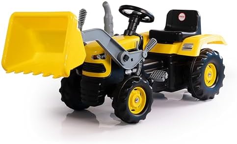 DOLU Kids Pedal Tractor and Excavator Ride-On Toy - Durable Plastic Construction, Adjustable Seat, Oversized Resin Tires for Ages 3+