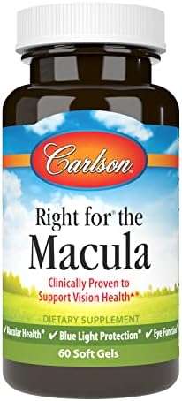 Carlson Right for The Macula, Made with Lutemax 2020, 60 Softgels | Clinically Proven to Support Vision Health, Macular Health, Blue Light Protection
