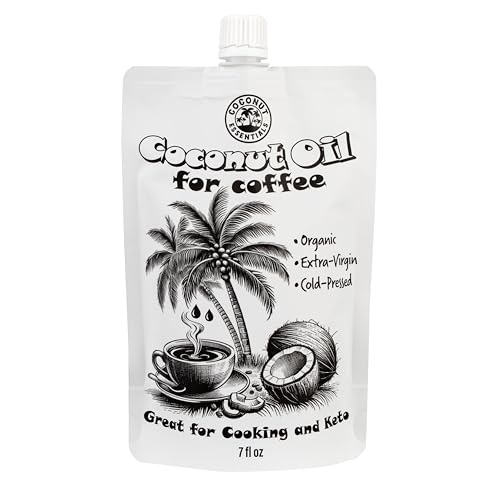 Coconut Essentials - Organic Coconut Oil for Coffee, Cold-Pressed, MCT Oil for Weight Loss, Brain & Digestive Health, Keto-Friendly, Natural Slim