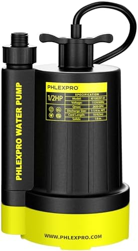 1/2HP Automatic Submersible Sump Pump, 5300 GPH Water Pump | 3/4" Garden Hose Check Valve Adapter, 2650 GPH Water Removal for Swimming Pool Cover Hot Tubs Flooded House Basement