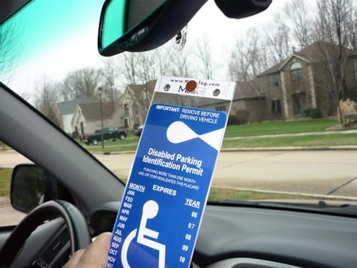 Gold - Handicap Placard Holder by JL Safety. A Novel Way to Protect