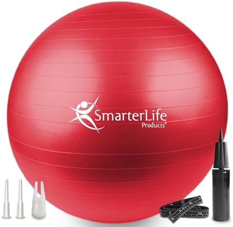 SmarterLife Exercise Ball, Yoga Ball for Gym, Balance, Stability, Pregnancy