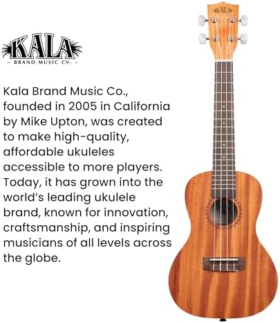 Kala KA-15C Satin Mahogany Concert Ukulele Bundle with Gig Bag, Tuner, Strap, Strings, Austin Bazaar Instructional DVD, and Polishing Cloth