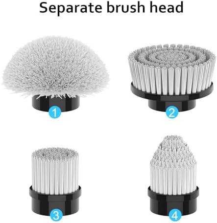 TUYU Replaceable Brush Heads Electric Spin Scrubber, 4 Pack Brush Heads & 4 pcs Extra Brushes Kit