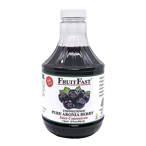 Aronia Berry (Chokeberry) Juice Concentrate (32 Fl Oz.) by FruitFast - Unsweetened Pure 65 Brix Choke Berry Concentrate - 64 Servings (32 Ounce)
