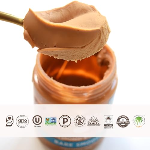 Barney Butter Almond Butter, Bare Smooth, 16 Ounce Jar, No Added Sugar or Salt, Skin-Free Almonds, No Stir, Non-GMO, Gluten Free, Keto, Paleo, Vegan