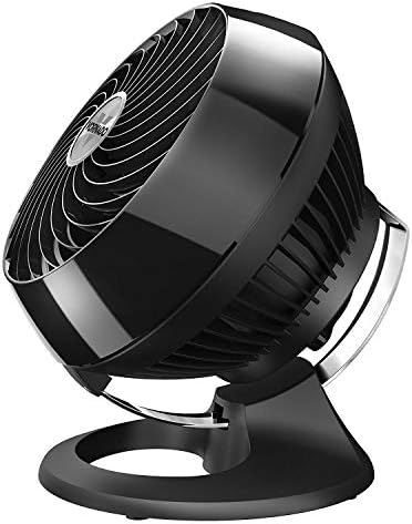 Vornado 460 Small Desk Fan with 3 Speed Settings, Adjustable Tilt Chrome Glide Bar, for Bedroom, Office, Home, Air Circulation up to 70 Feet, Quiet Table Fan, Black