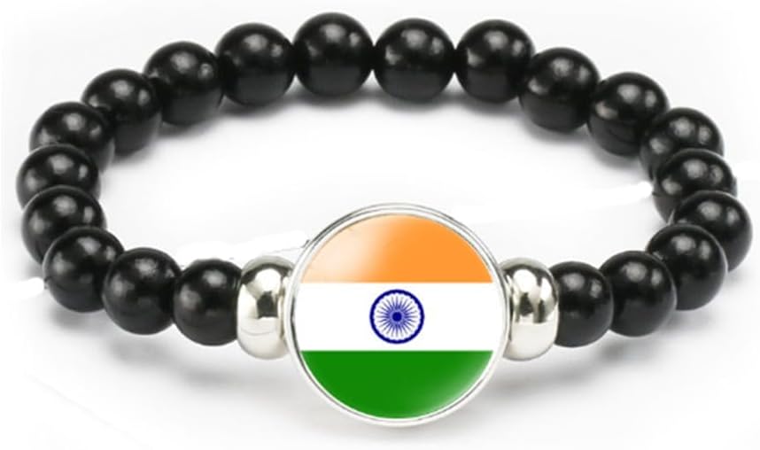vmcoatdu National Flag Bracelet Elastic Rope Beaded Bracelet Support Your Country Travel Souvenir Gifts for Men Women