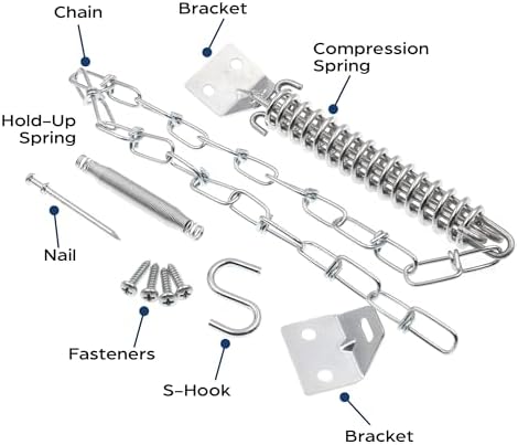 Prime-Line K 5026 Storm Door Protector Chain & Spring, Aluminum Finish (Single Pack)