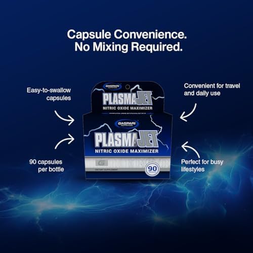 Gaspari Nutrition PlasmaJet, Supports Weight Management, N.O. Nitric Oxide Maximizer, Increased Lean Mass and Strength
