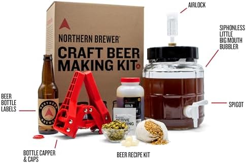 Northern Brewer - Siphonless 1 Gallon Craft Beer Making Starter Kit, Equipment and Beer Recipe Kit (American Wheat)